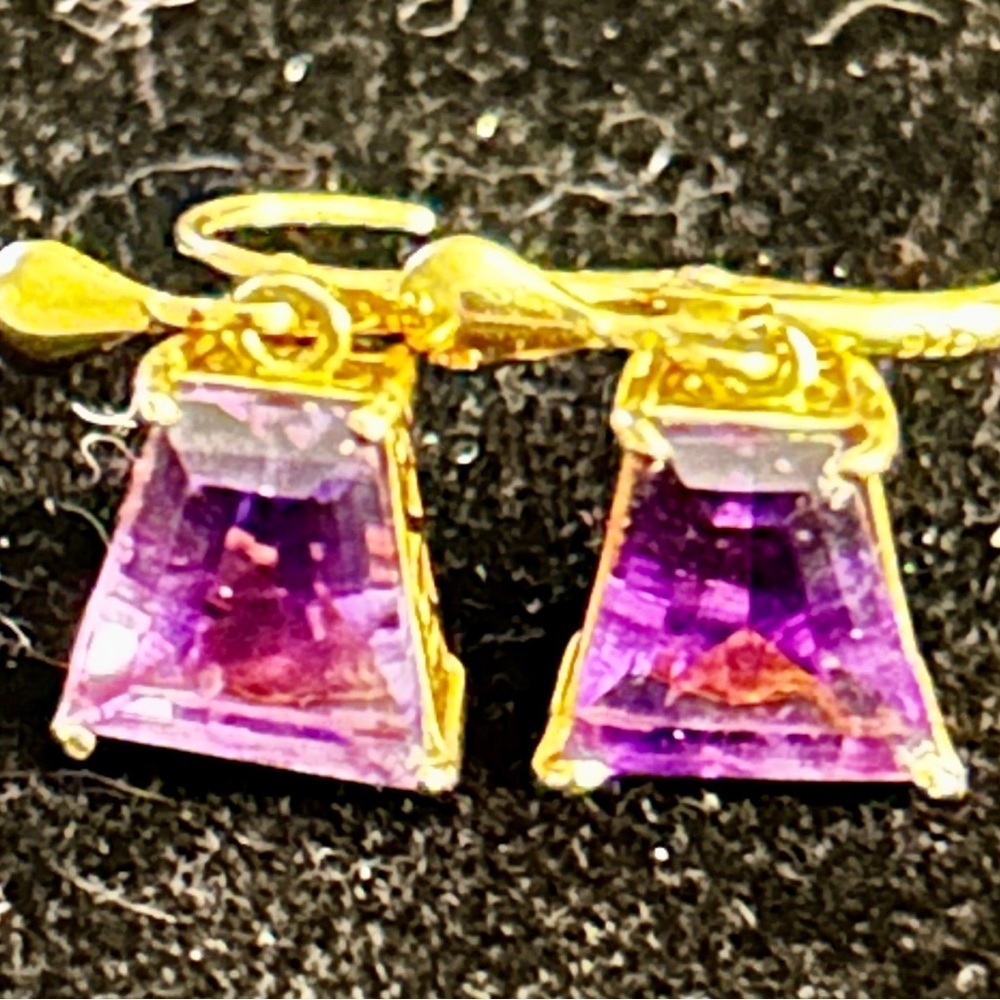 Sterling 925 and Amethyst Vintage Earrings